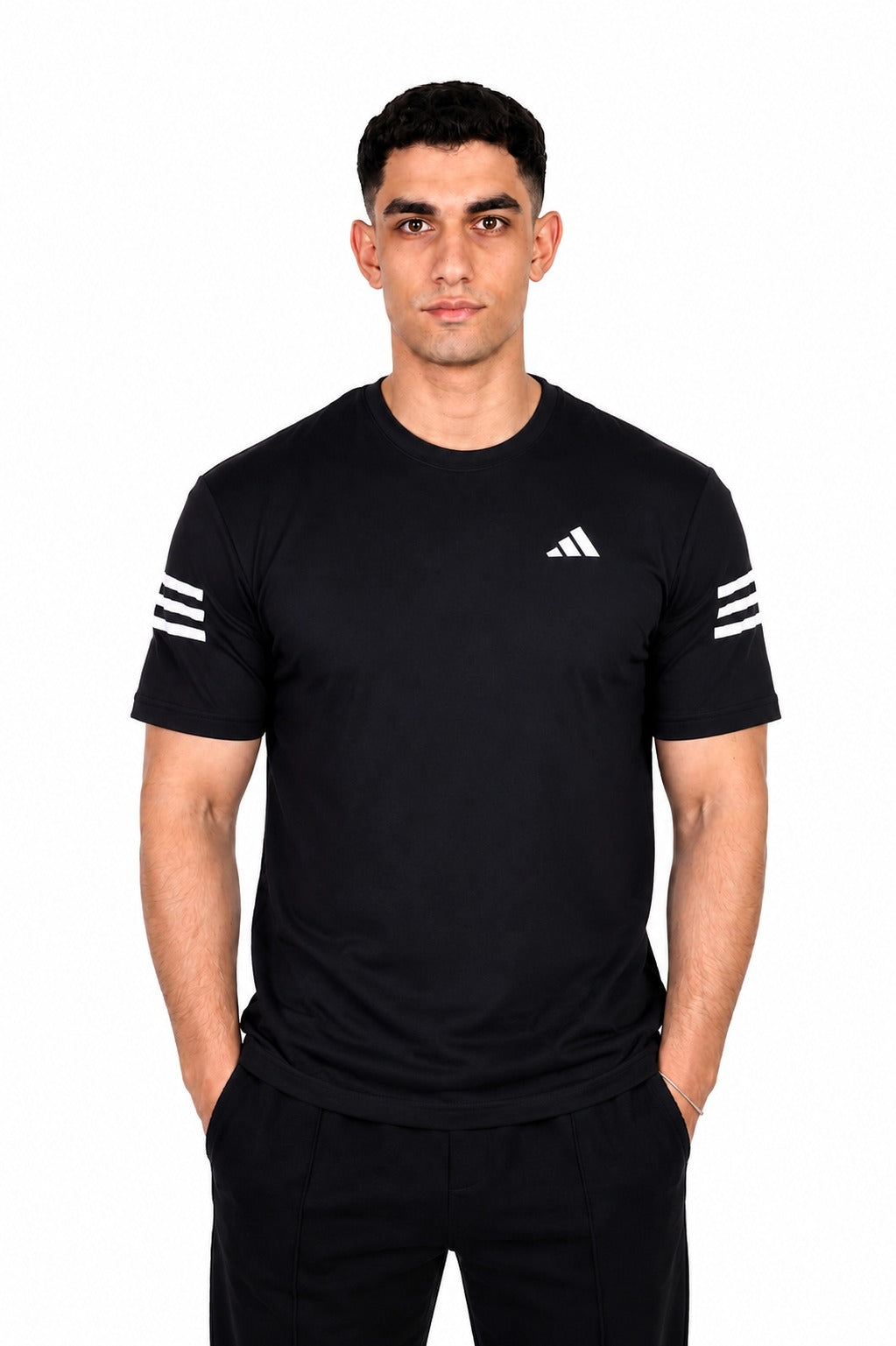 Adidas Men's Black Cotton T-Shirt