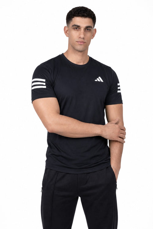 Adidas Men's Black Cotton T-Shirt