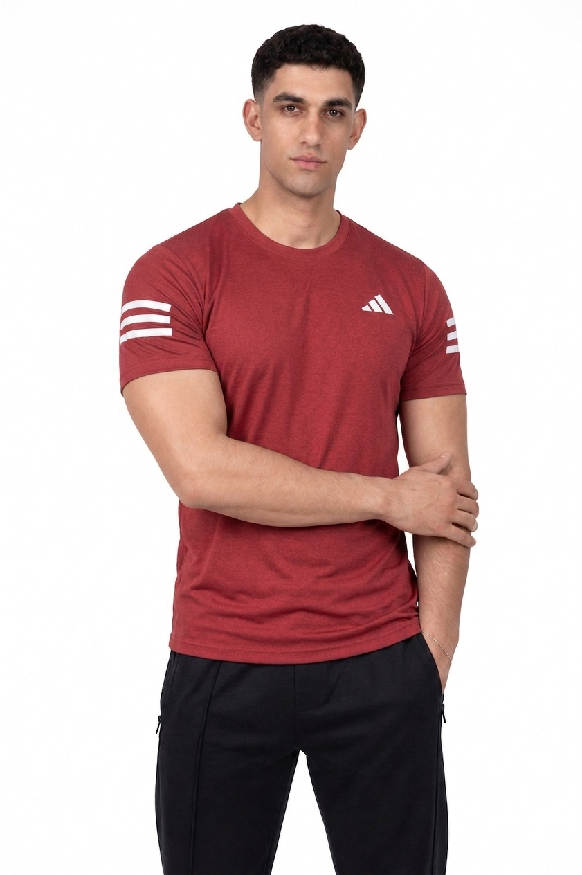 Adidas Men's Red Cotton T-Shirt