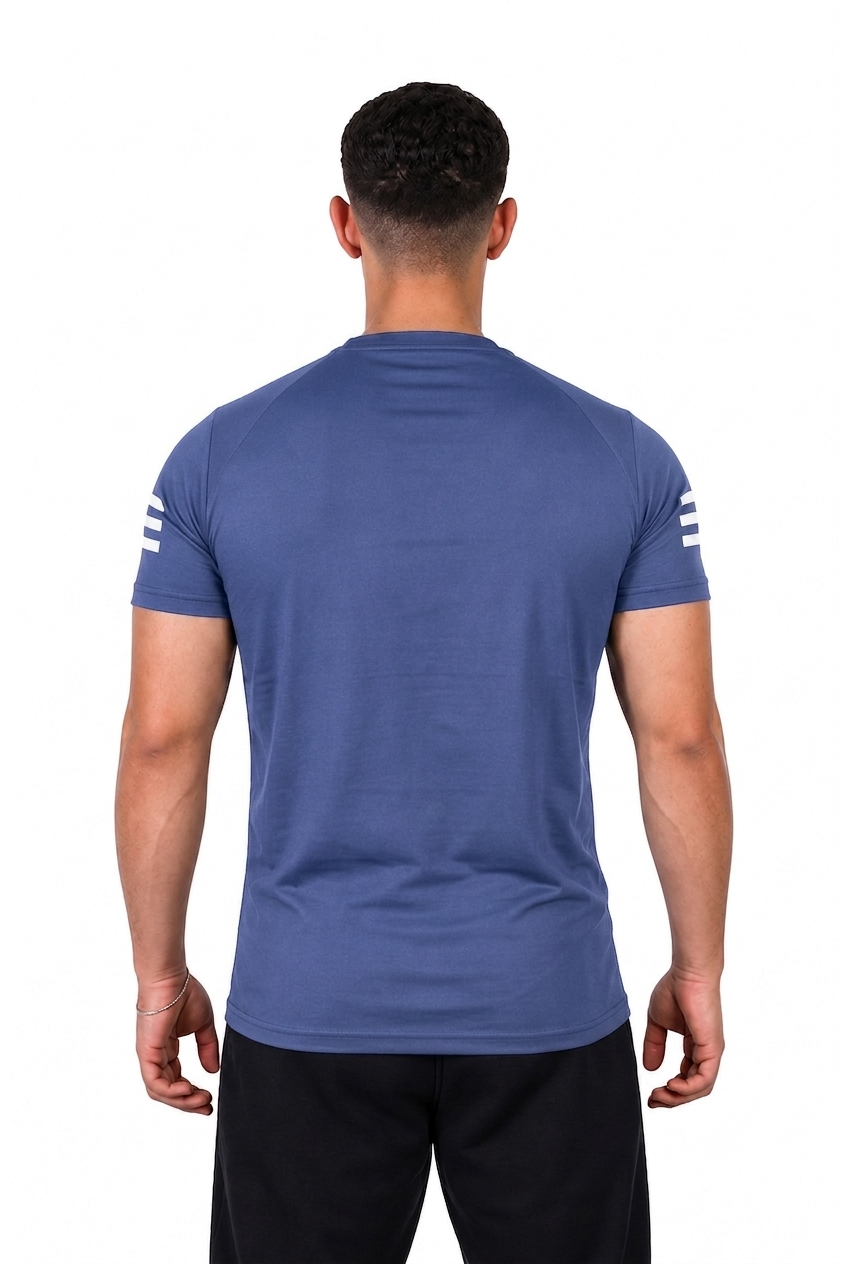Adidas Men's Blue Cotton T-Shirt